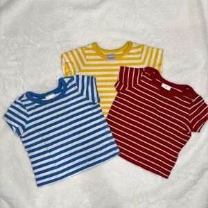 Hanna Andersson Striped Tees - Blue, Yellow, Red